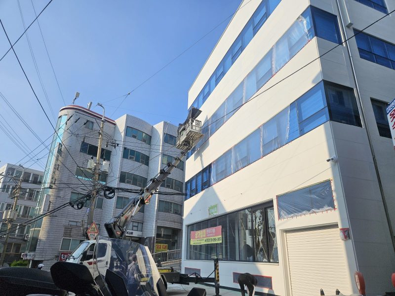 대덕구 외벽청소 작업 중 현장 사진