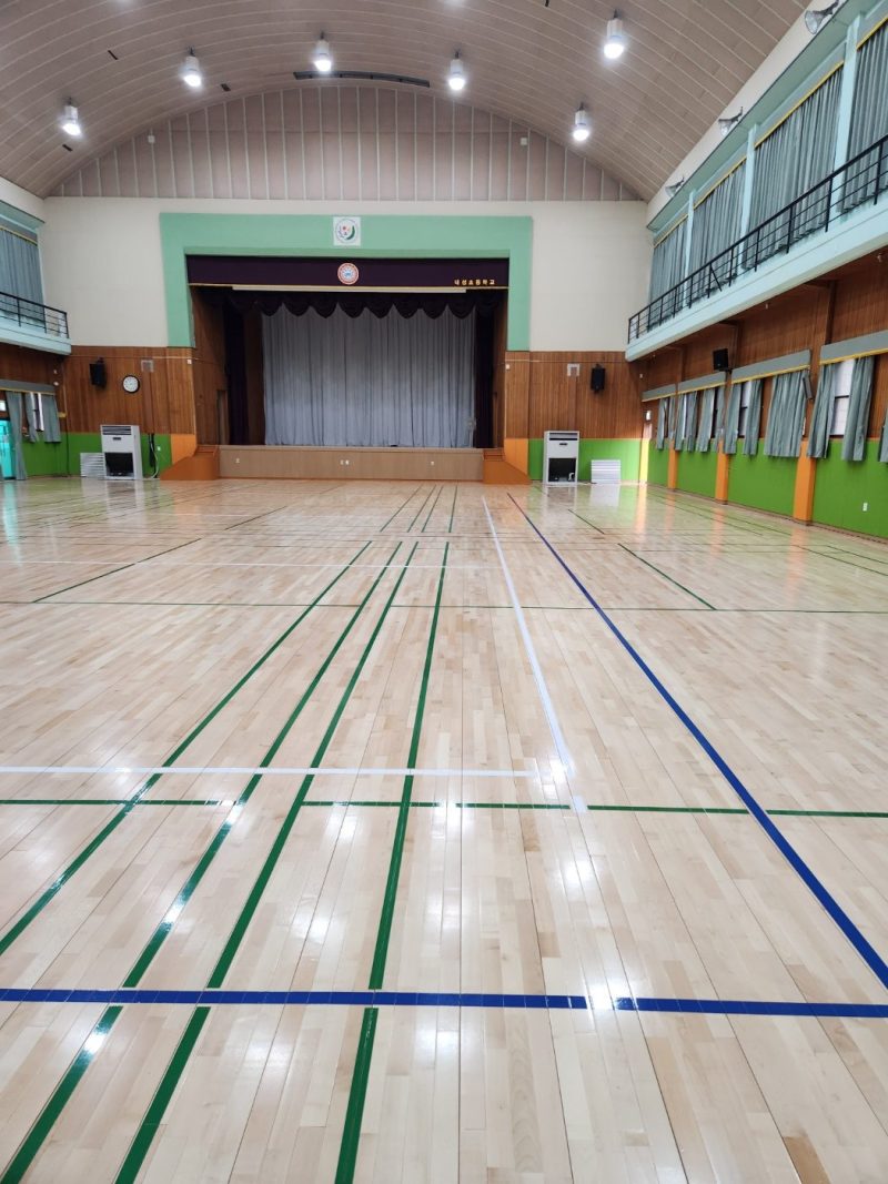 학교청소 작업 후 현장 사진