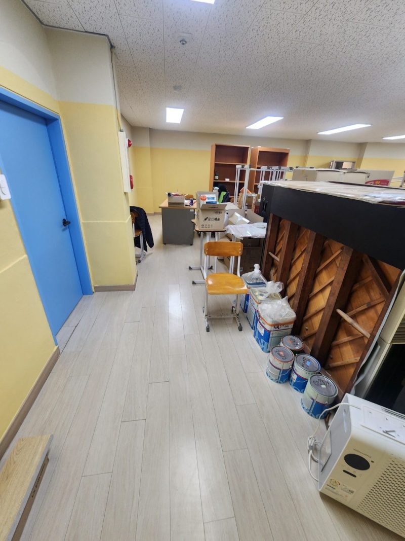 양산시 학교청소 작업 후 현장 사진