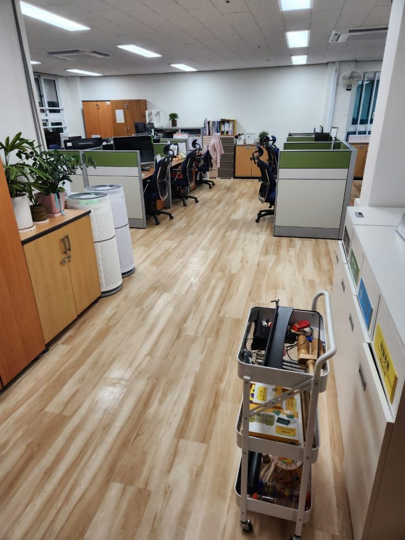 동구 학교청소 작업 후 현장 사진